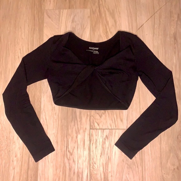 GARAGE Long Sleeved Black Crop Top, size small - Picture 2 of 4